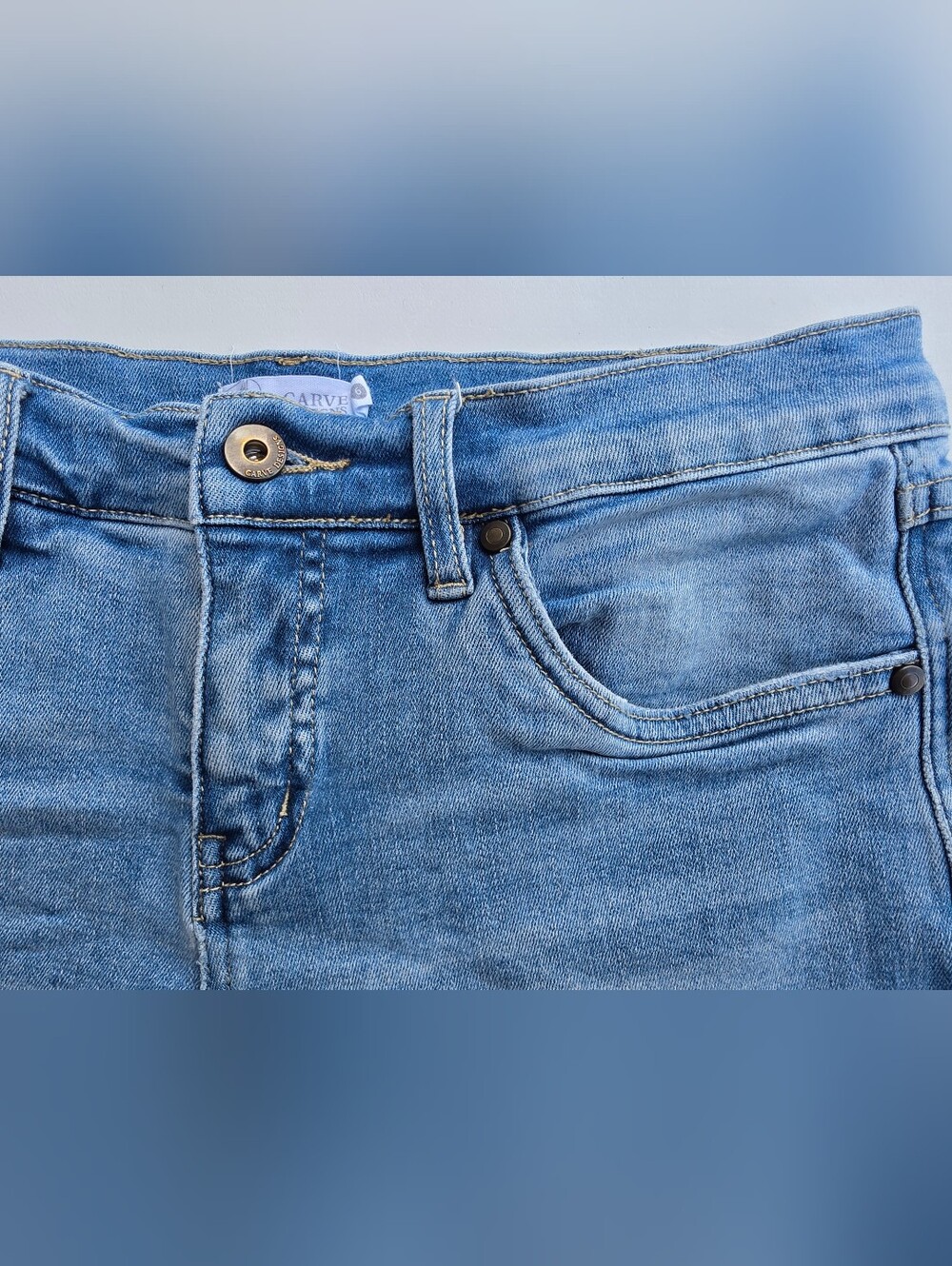 Carve Designs Organic Cotton Denim Shorts Women's Size 6 Light Wash - Picture 4 of 8